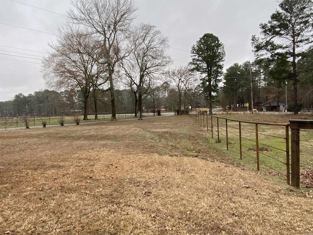 view of yard with a rural view