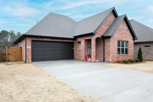 view of front facade with a garage