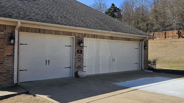 view of garage