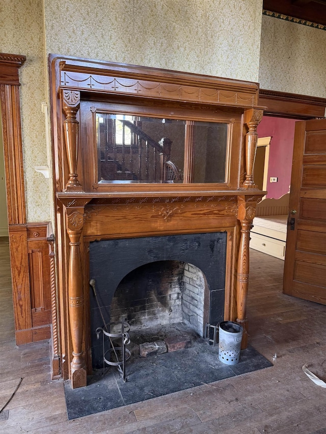 details featuring wood-type flooring