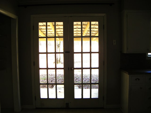 doorway to outside with french doors