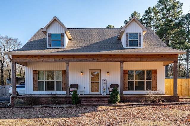 view of front facade featuring a porch