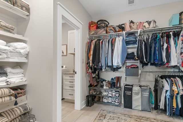 view of walk in closet