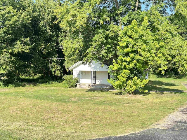 view of yard with a porch