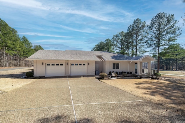 ranch-style home with a garage