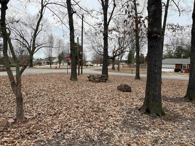 view of yard featuring basketball hoop