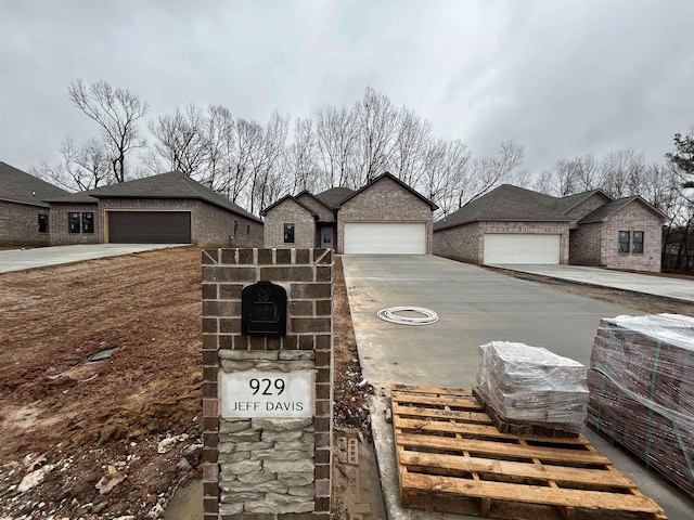 view of front of house with a garage