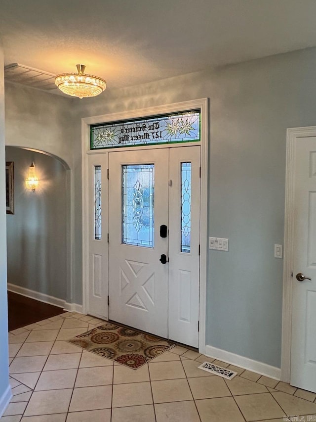 view of tiled entryway