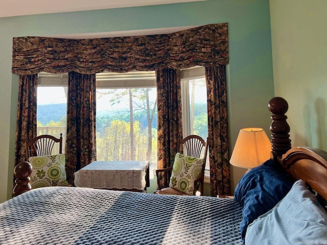 bedroom with multiple windows