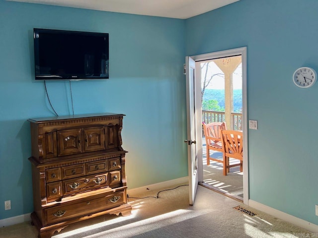 bedroom with carpet