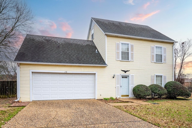 view of front of home featuring a garage