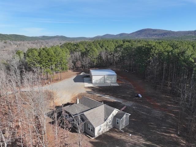 bird's eye view with a mountain view