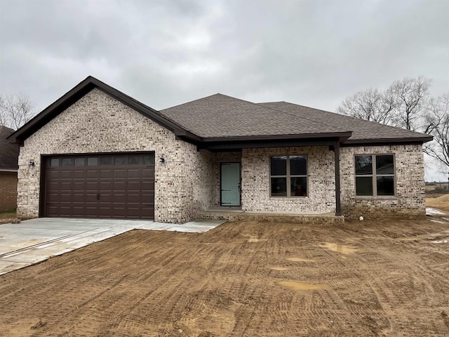 view of front of house with a garage