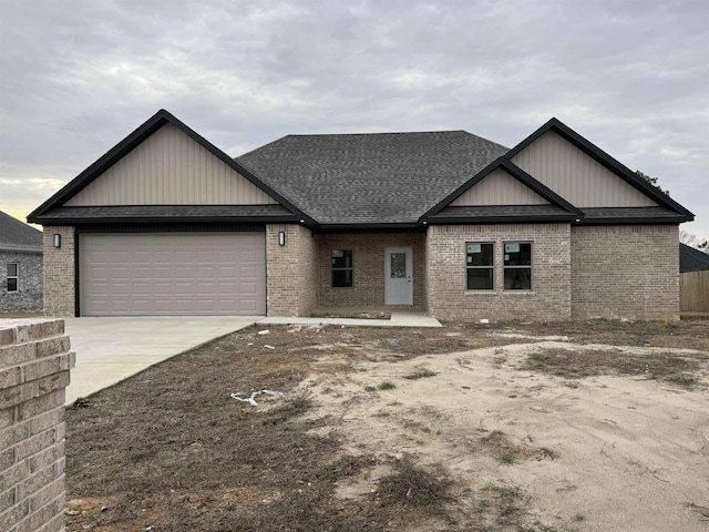 view of front of house with a garage