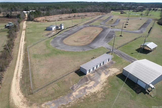 aerial view with a rural view