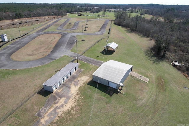 aerial view with a rural view