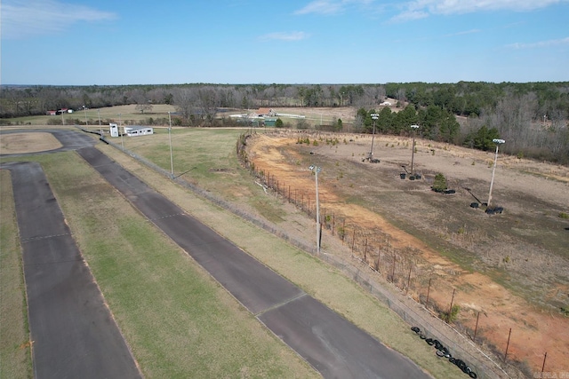 bird's eye view with a rural view