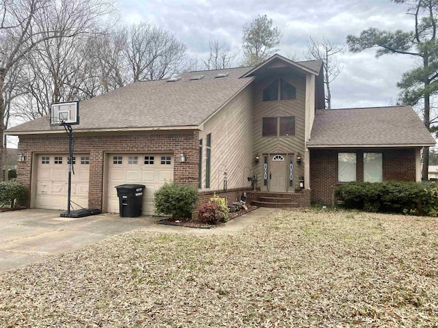 view of front of home with a garage