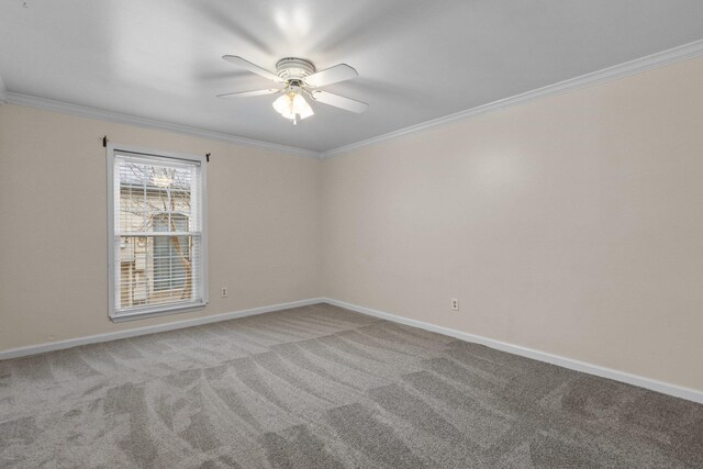 1601 N Bryant St Unit C27, Little Rock, AR 72207 - unfurnished room with ornamental molding, carpet floors, and ceiling fan