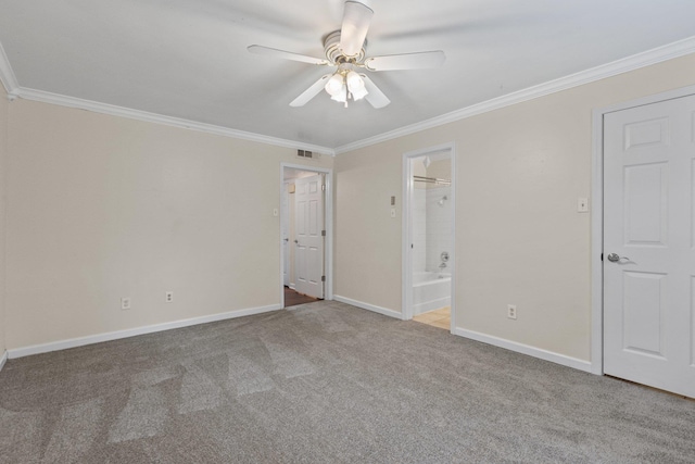 1601 N Bryant St Unit C27, Little Rock, AR 72207 - carpeted spare room with crown molding and ceiling fan