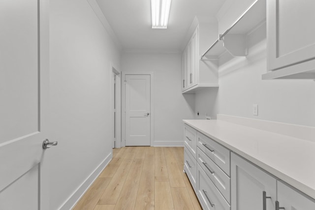 spacious closet featuring light wood-type flooring