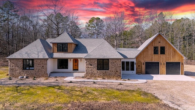 view of front of house featuring a garage