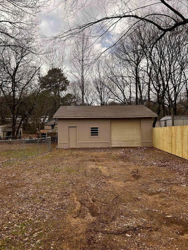 view of garage