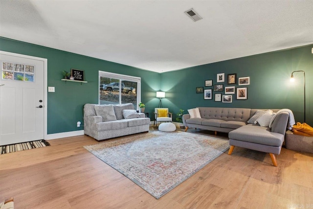 living room featuring light hardwood / wood-style flooring