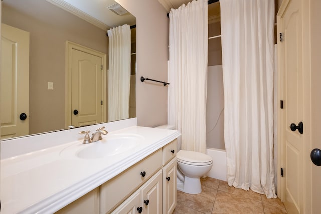5 Deauville Cir, Little Rock, AR 72223 - full bathroom featuring vanity, tile patterned floors, toilet, and shower / tub combo with curtain