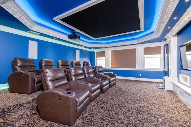 5 Deauville Cir, Little Rock, AR 72223 - cinema room with a raised ceiling and ornamental molding