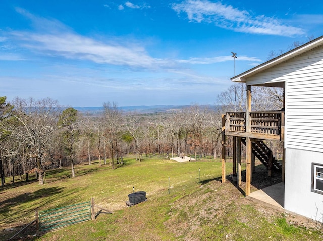 view of yard featuring a deck