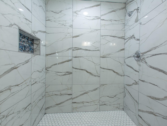 room details with a tile shower