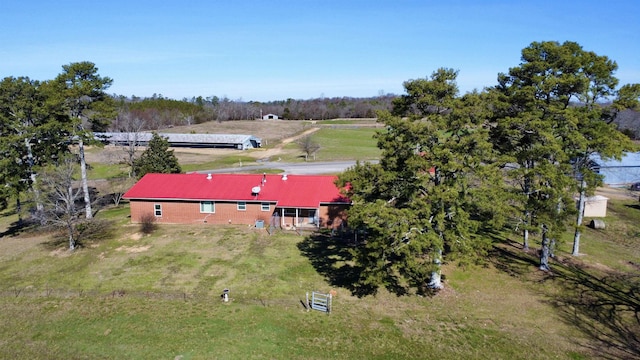 drone / aerial view with a rural view