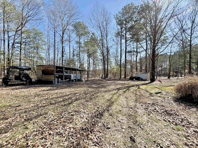 view of yard with an outdoor structure