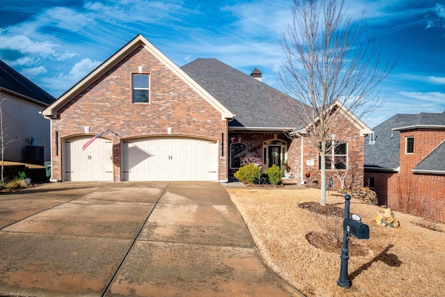 view of front property with a garage