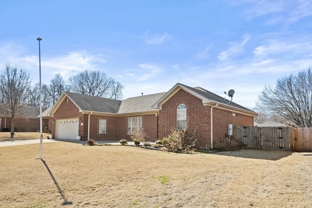 single story home with a garage