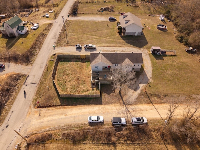 drone / aerial view with a rural view