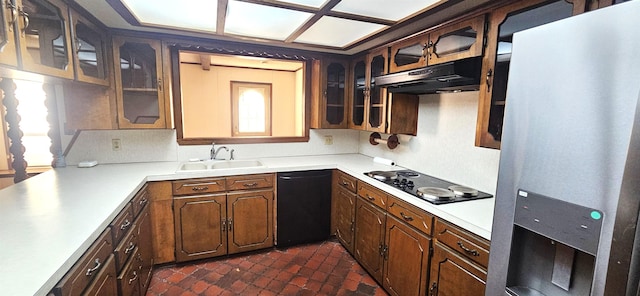 kitchen featuring sink and black appliances