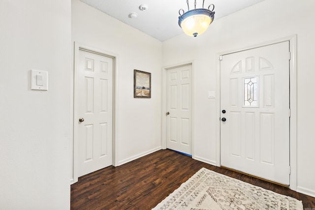 foyer featuring dark wood-type flooring