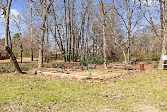 view of yard featuring a playground