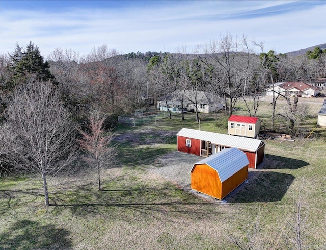 exterior space featuring a storage unit