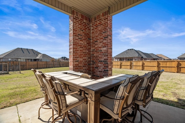 view of patio featuring a bar