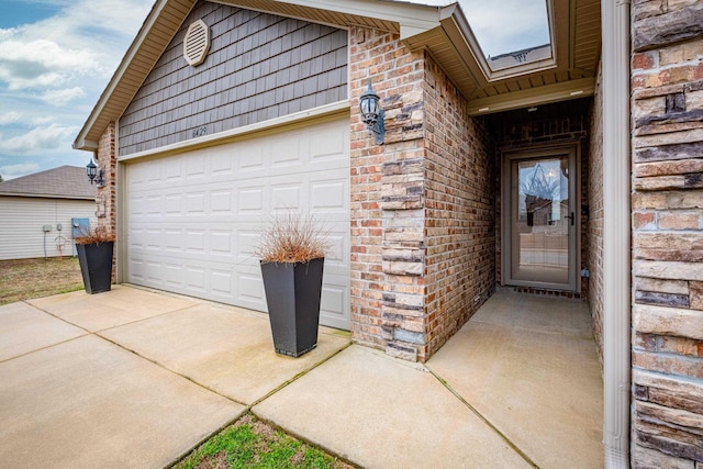 exterior space featuring a garage