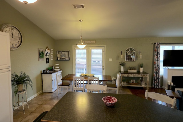 view of tiled dining room