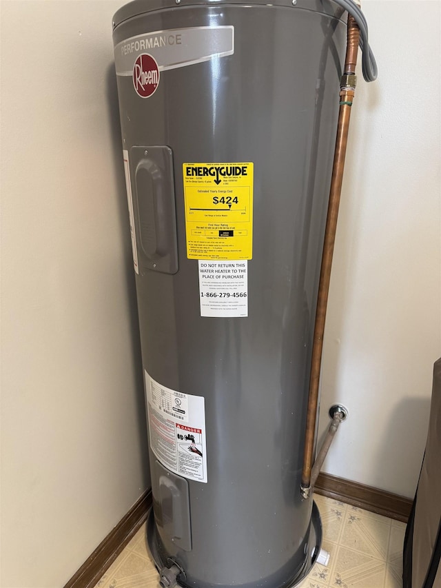 utilities featuring electric water heater