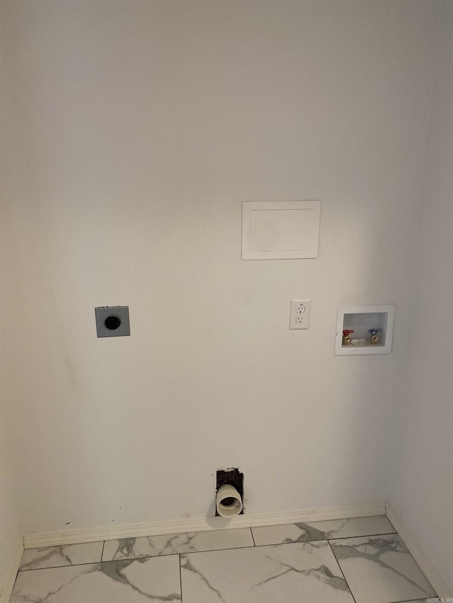 clothes washing area featuring washer hookup and electric dryer hookup