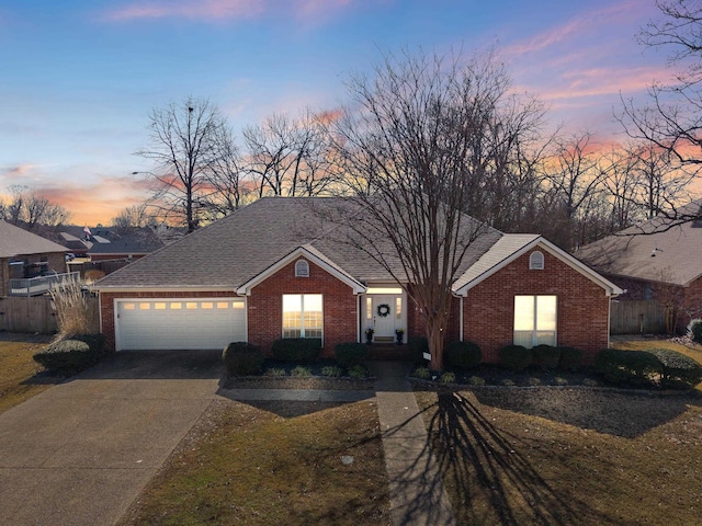 view of front of home featuring a garage