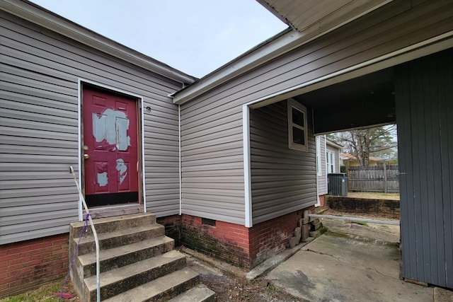 entrance to property with cooling unit