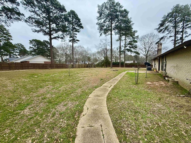 view of yard with fence