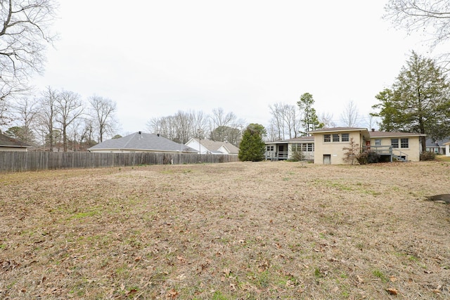 view of yard featuring fence